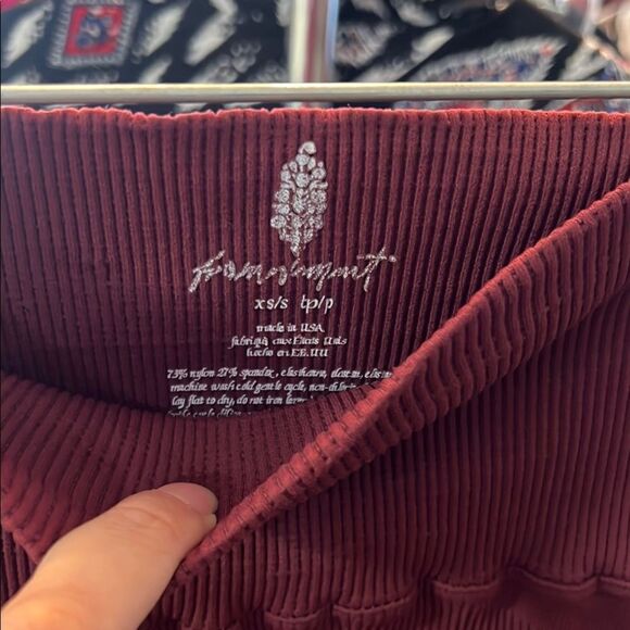 Free People Brown Seamless High-Waisted Shorts - Picture 2 of 5